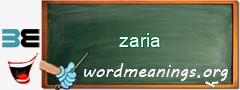 WordMeaning blackboard for zaria